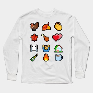 Thanksgiving Emoji Long Sleeve T-Shirt